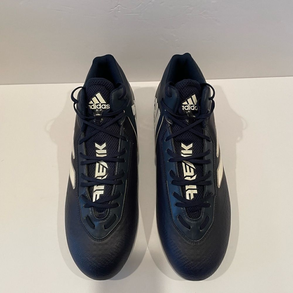 Adidas White and Blue Football Cleats Shoes with Quick-Lace System